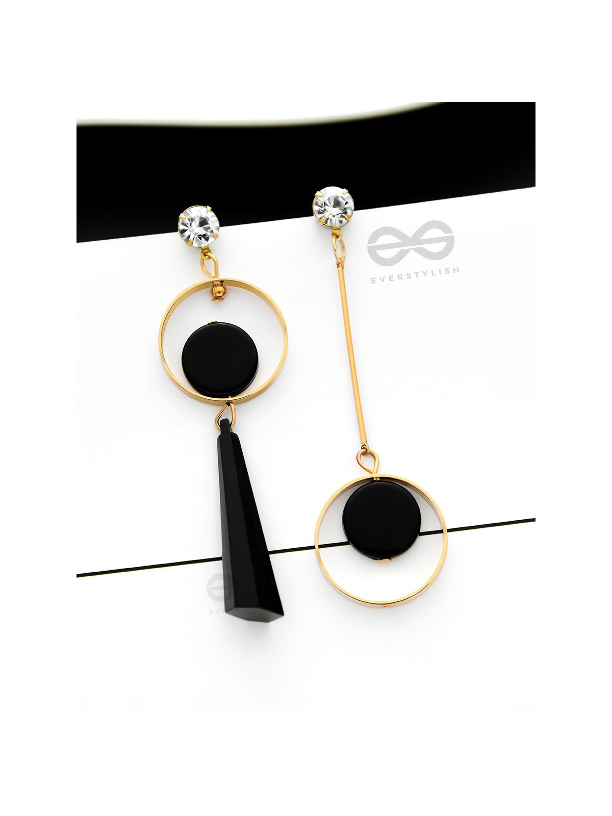 The Upside-Down Glam - Statement Golden Earrings