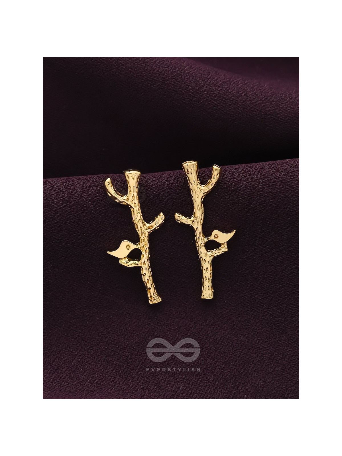 Bird on the Golden Tree- Casual Stud Earrings