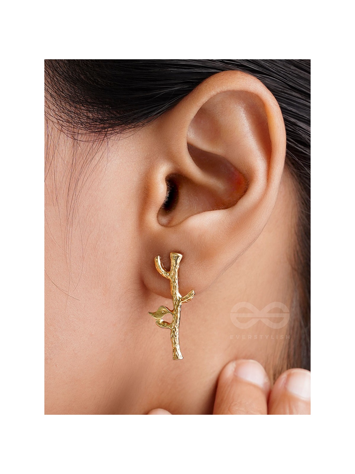 Bird on the Golden Tree- Casual Stud Earrings
