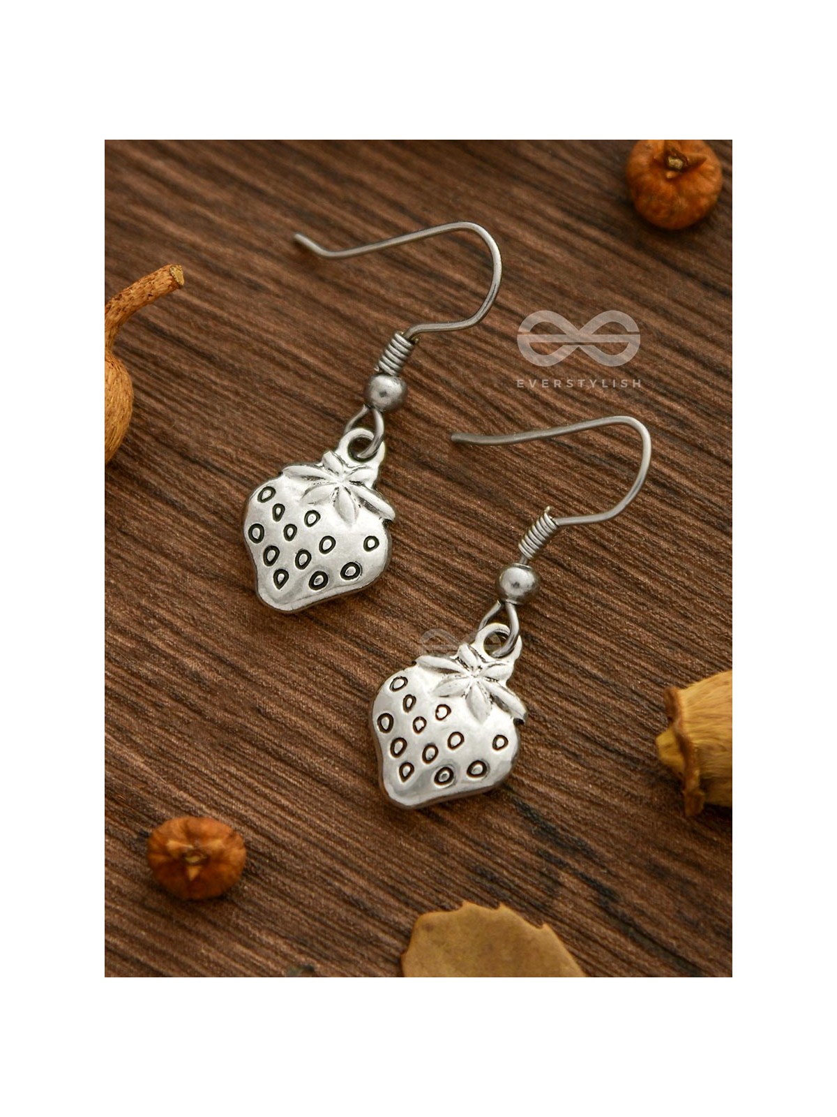 Very Berry Oxidised Danglers - Tiny Trinket Earrings