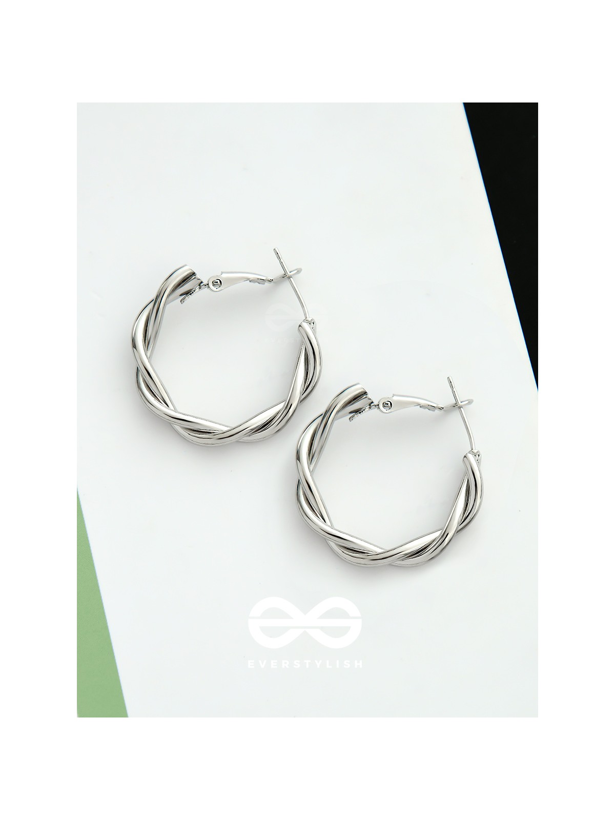 The Intertwined Elegance - Silver Statement Hoops