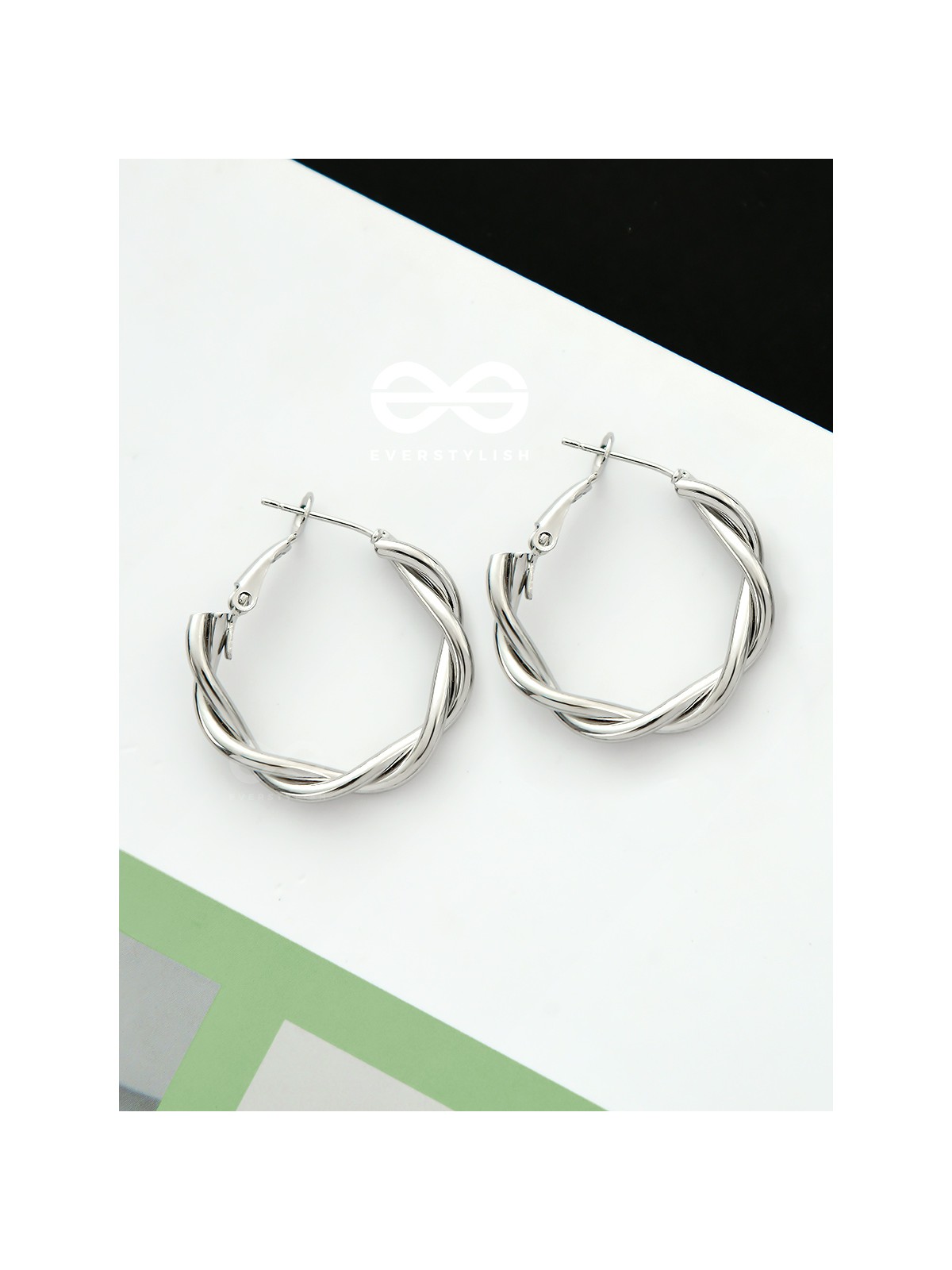 The Intertwined Elegance - Silver Statement Hoops