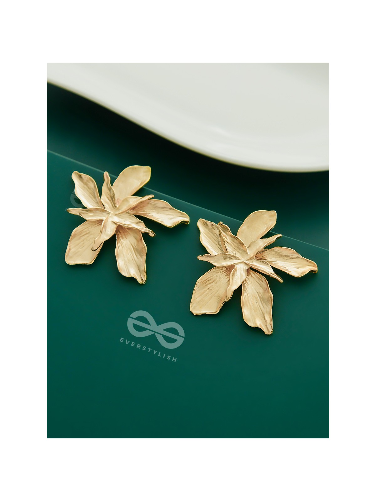 Autumn on my Ears - Statement Golden Studs