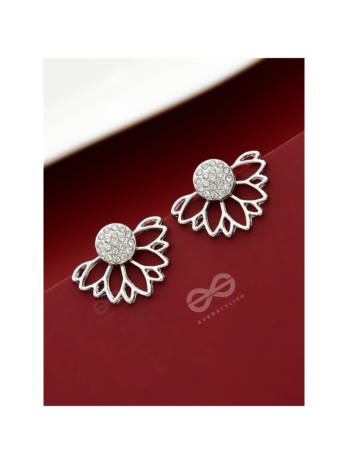 The Floral Shimmer - Elegance Silver Earrings