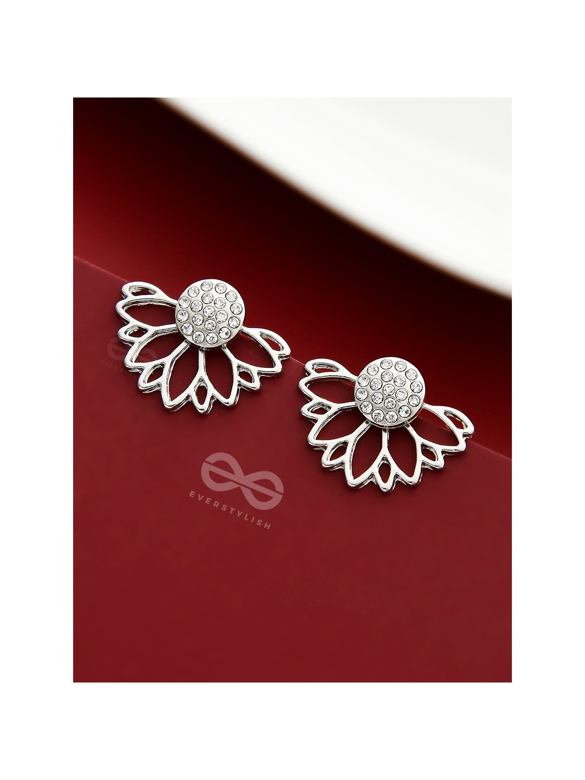 The Floral Shimmer - Elegance Silver Earrings