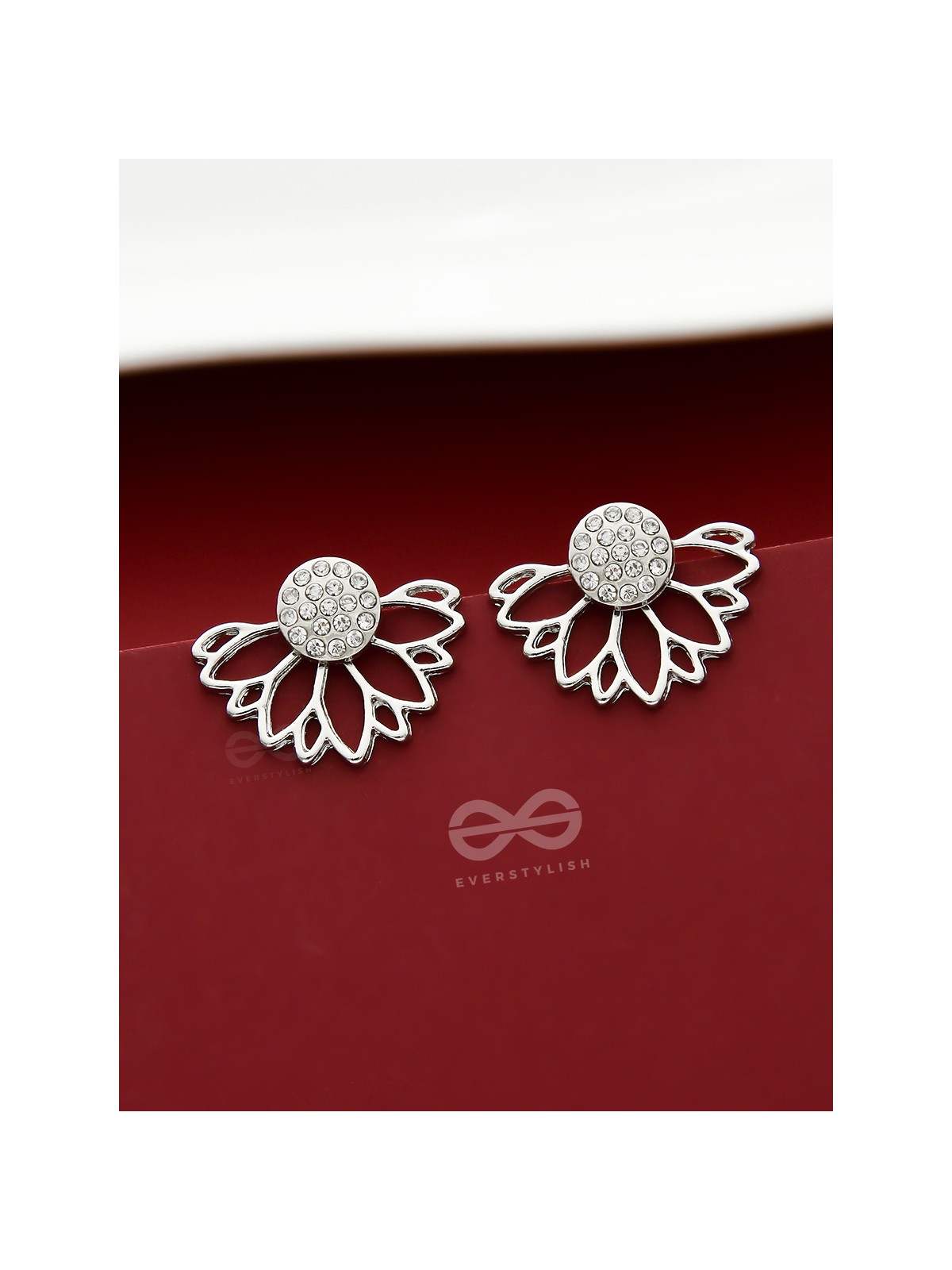 The Floral Shimmer - Elegance Silver Earrings
