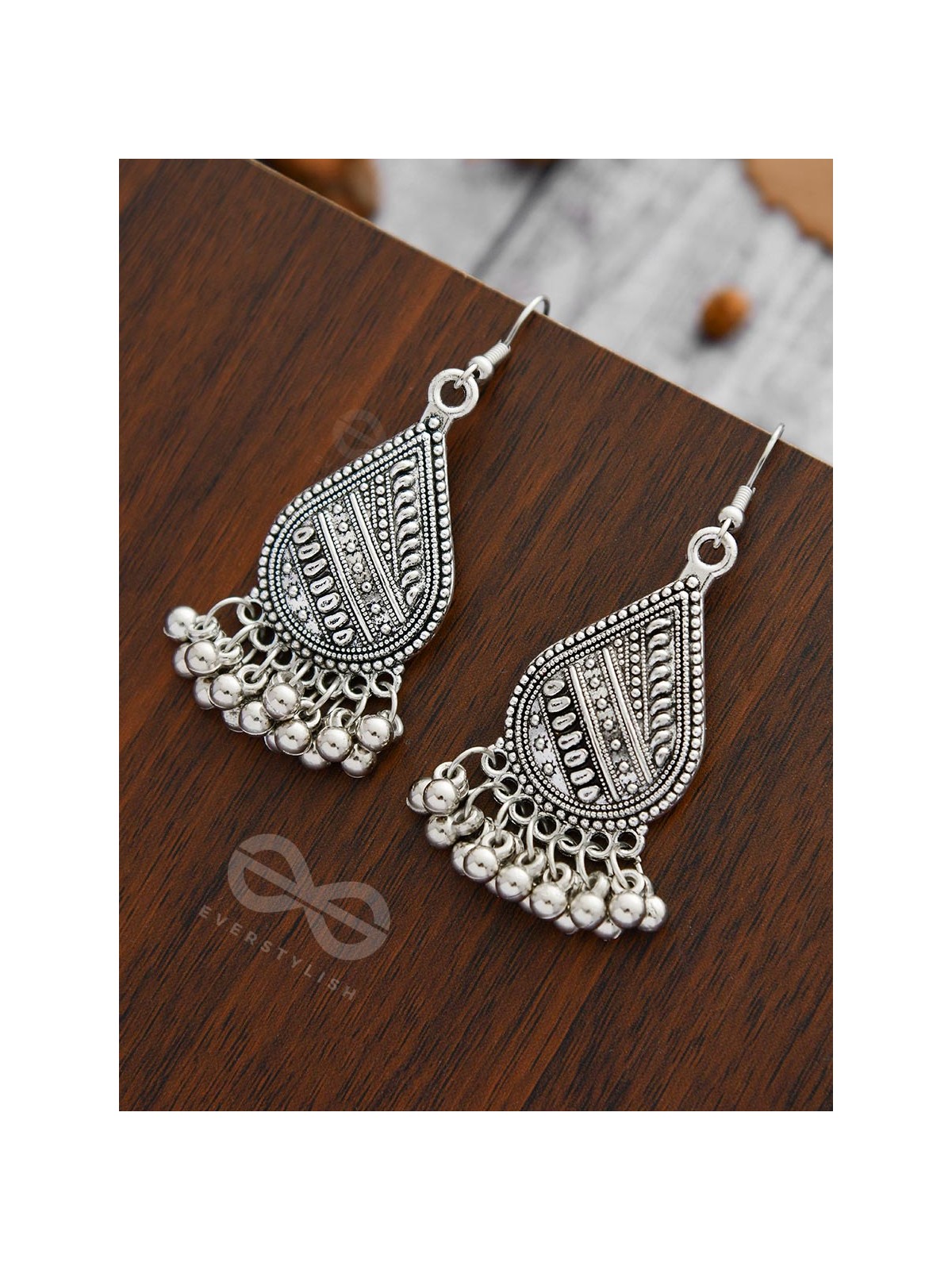 The Intricate Droplets - Oxidised Boho Earrings