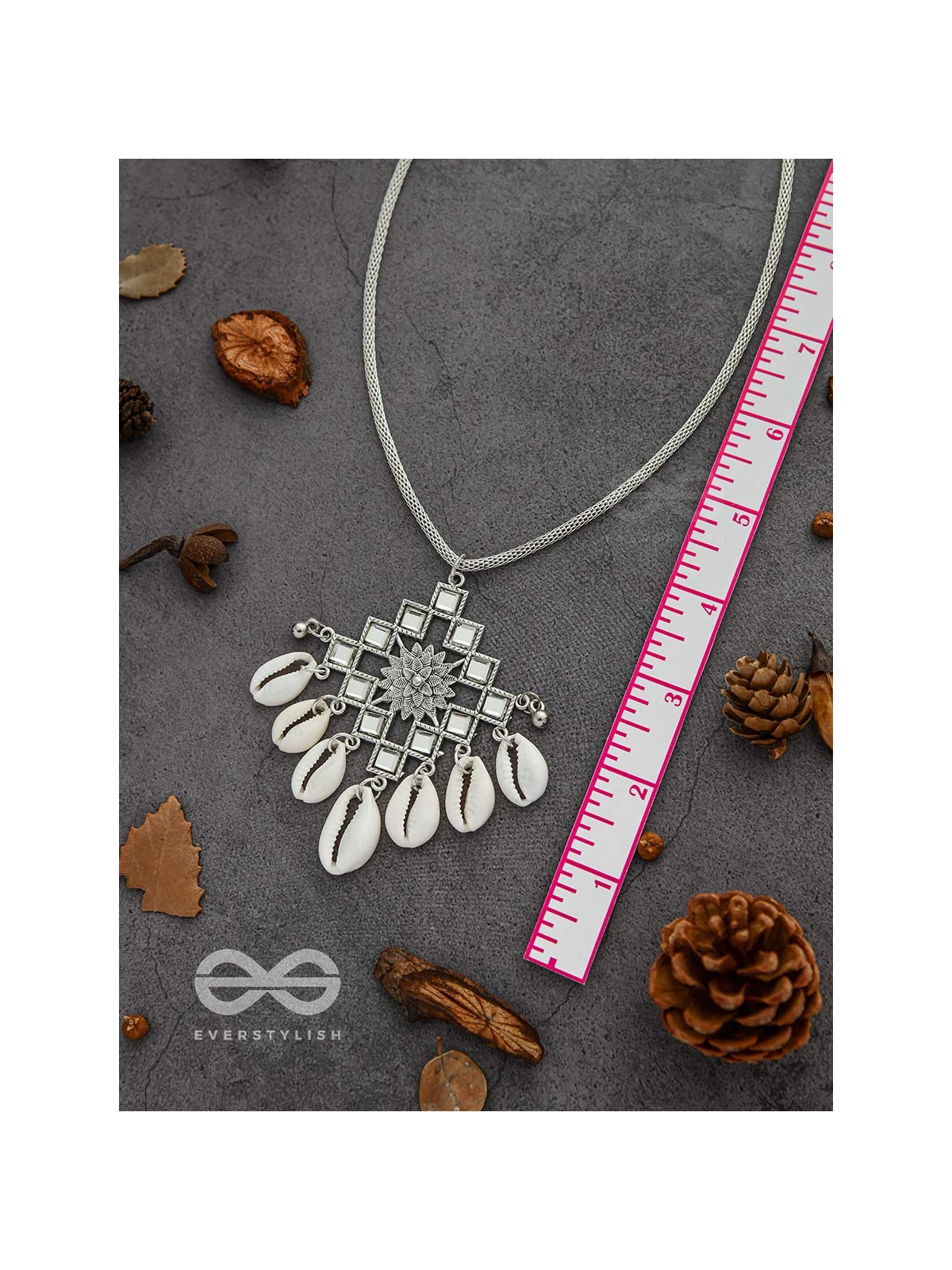 The Shell-Shocked Geometry - Silver Statement Oxidised Neckpiece