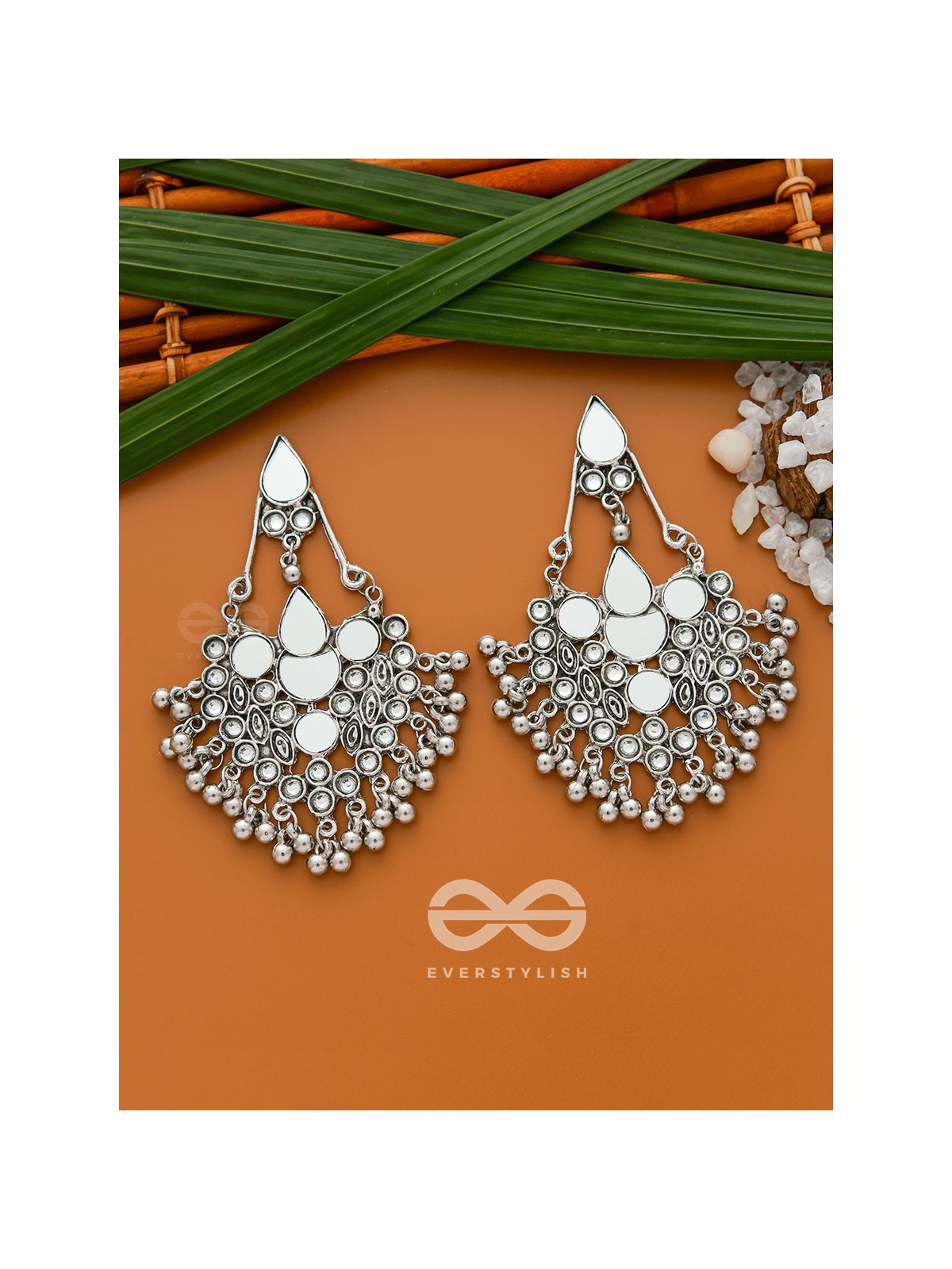 The Bohemian Edginess- Statement Mirror Earrings
