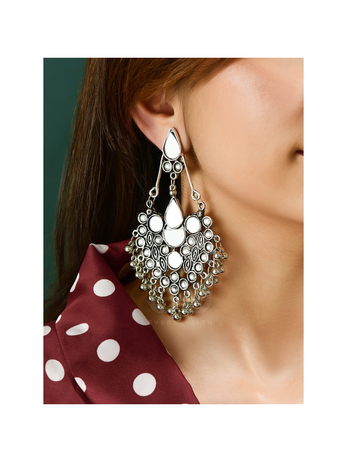 The Bohemian Edginess- Statement Mirror Earrings