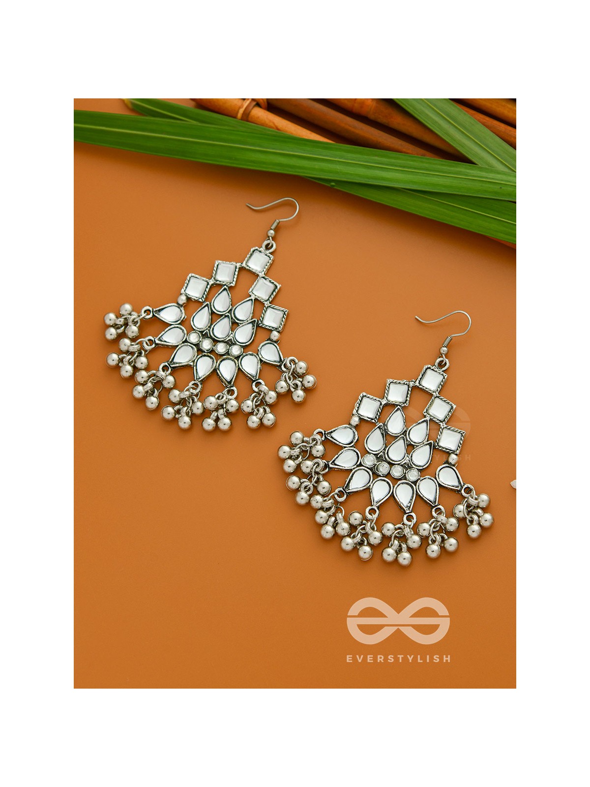 The Embellished Maze - Statement Oxidised Earrings