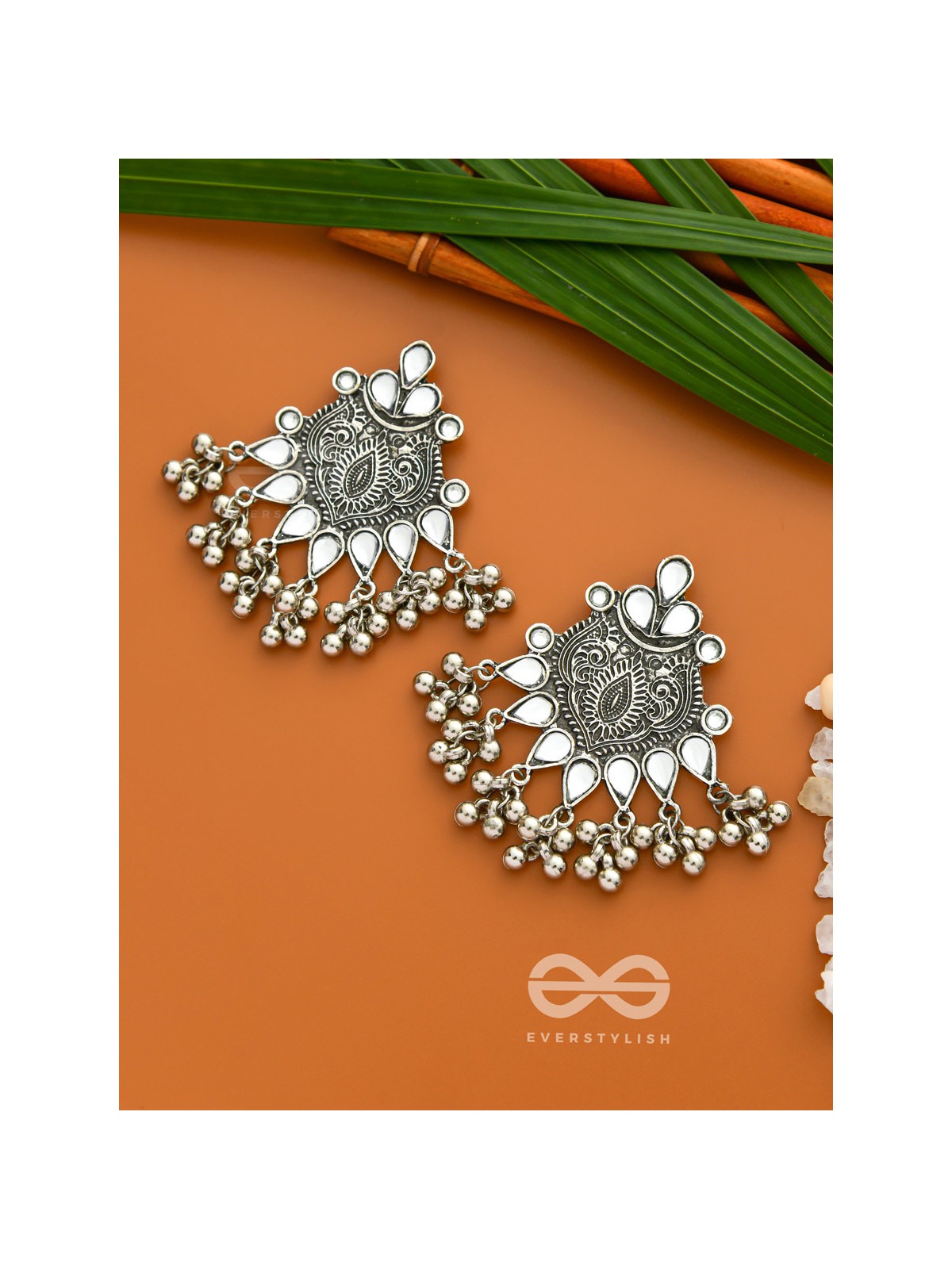 The Boho Artsy Motifs- Embellished Oxidised Earrings