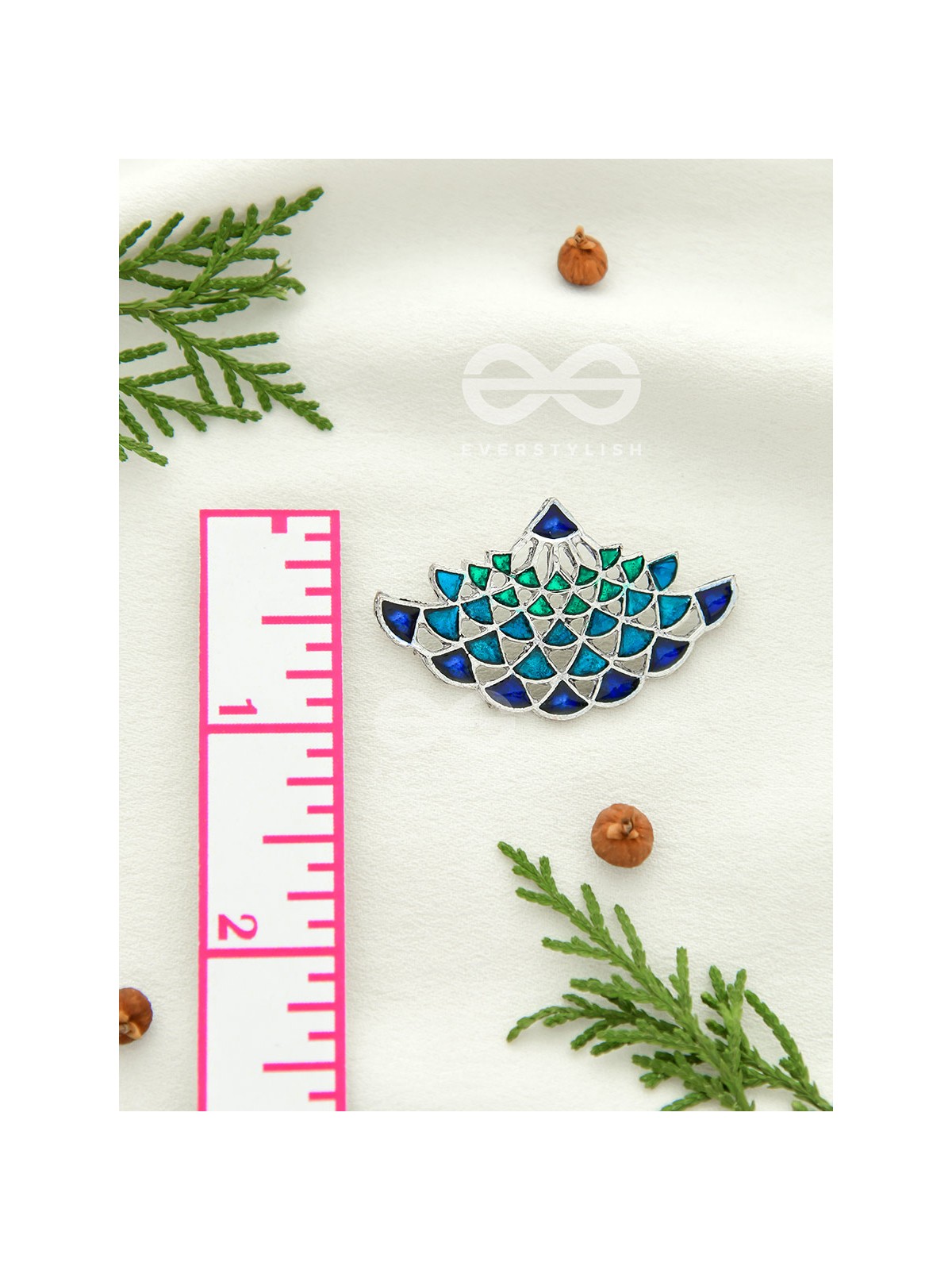 The Waves of Ocean - Exquisite Enamelled Earrings