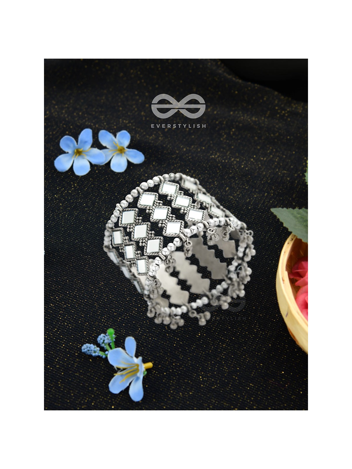 Mirrors of the Soul - Statement Embellished Bracelet