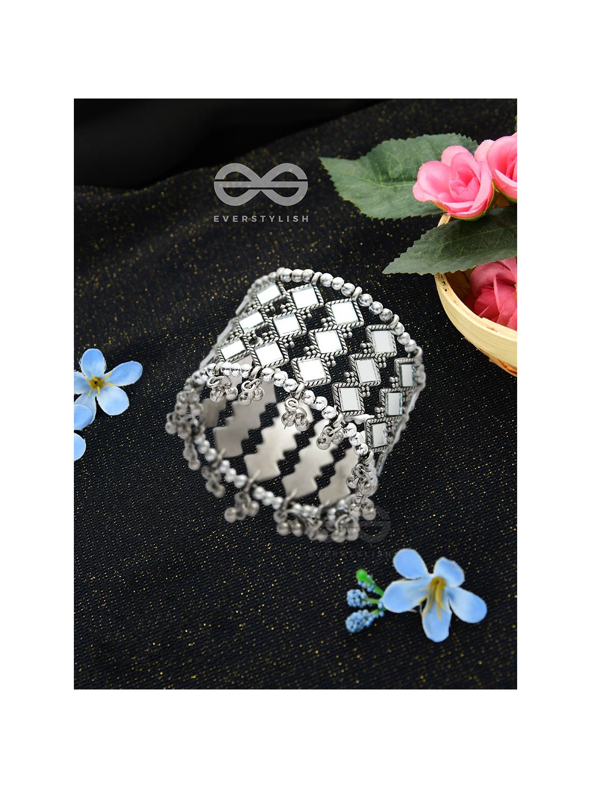 Mirrors of the Soul - Statement Embellished Bracelet