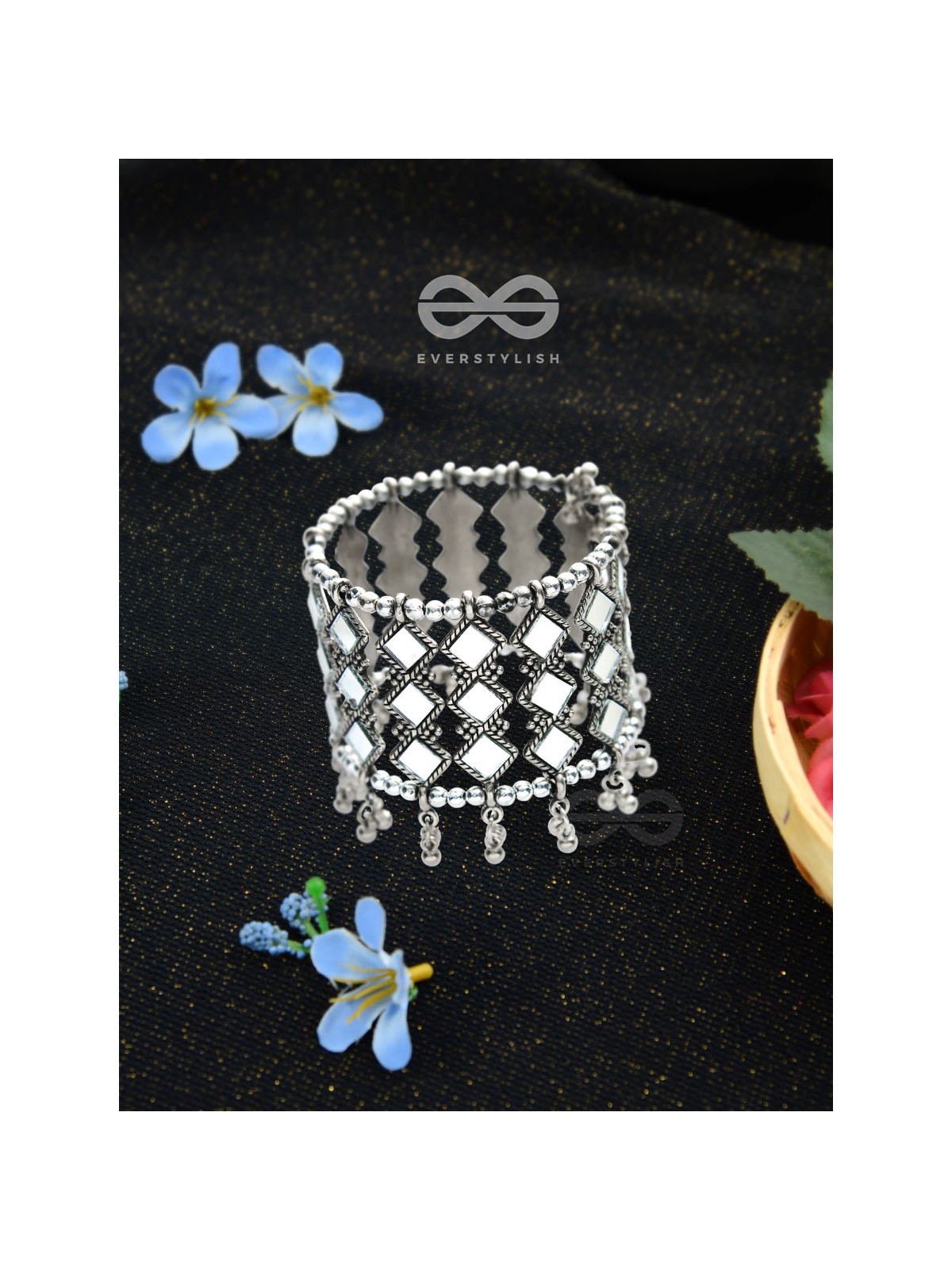 Mirrors of the Soul - Statement Embellished Bracelet