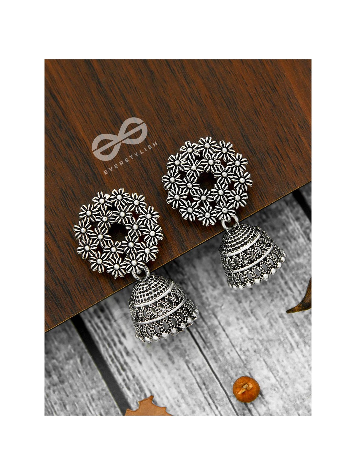 Wreath of Flowers Desi Bell Jhumkas