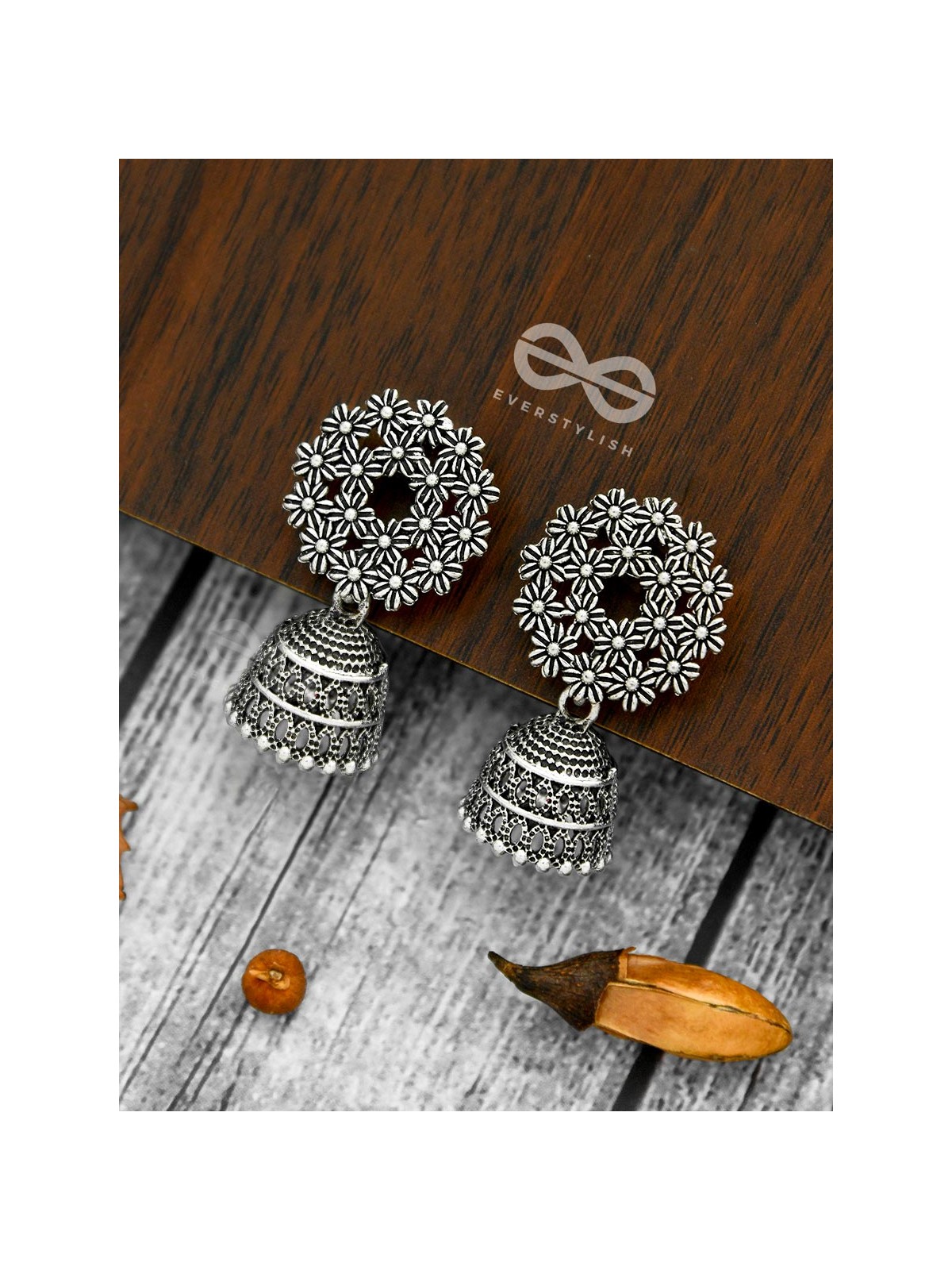 Wreath of Flowers Desi Bell Jhumkas
