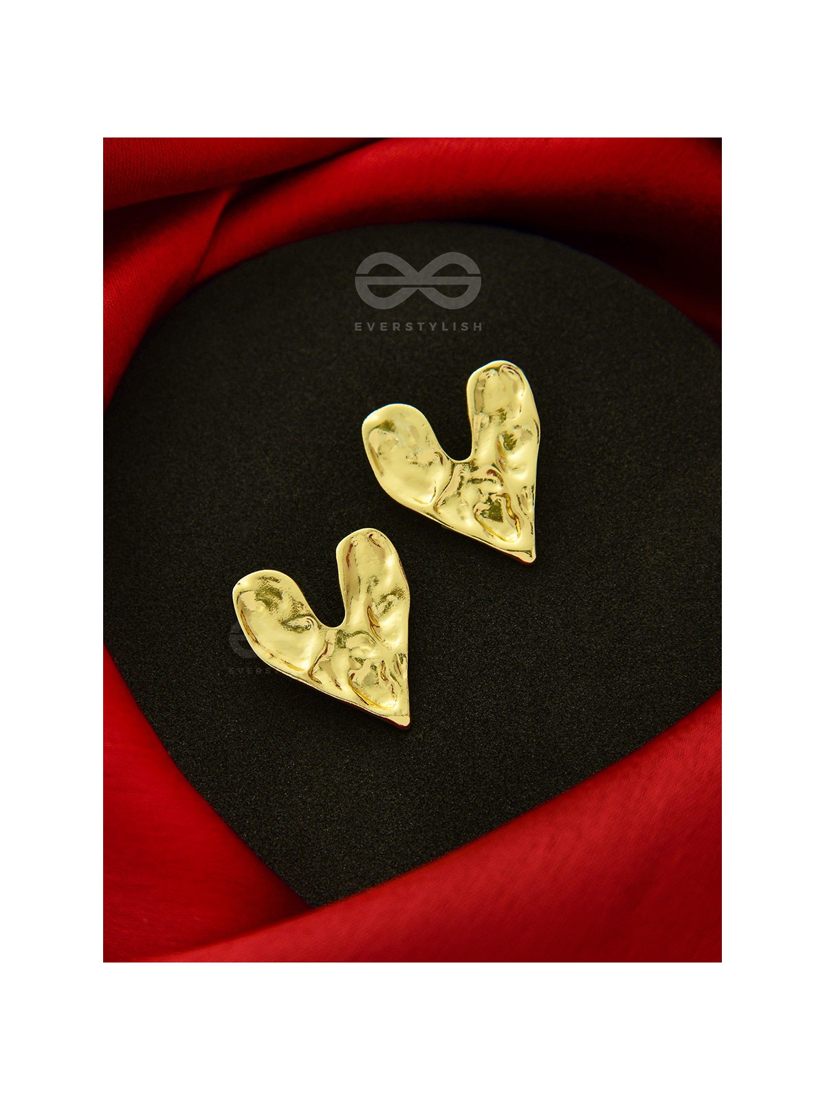 Happy Hearts- Heart-Shaped Golden Earrings