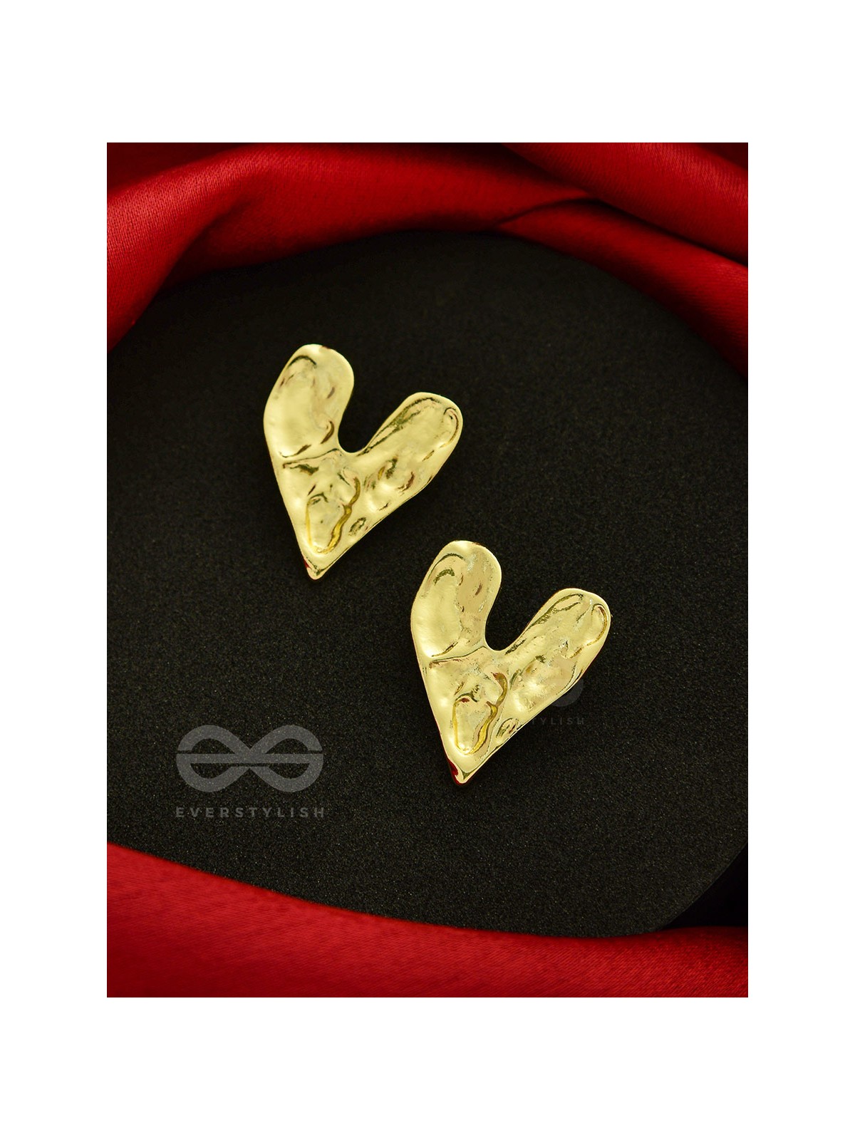 Happy Hearts- Heart-Shaped Golden Earrings