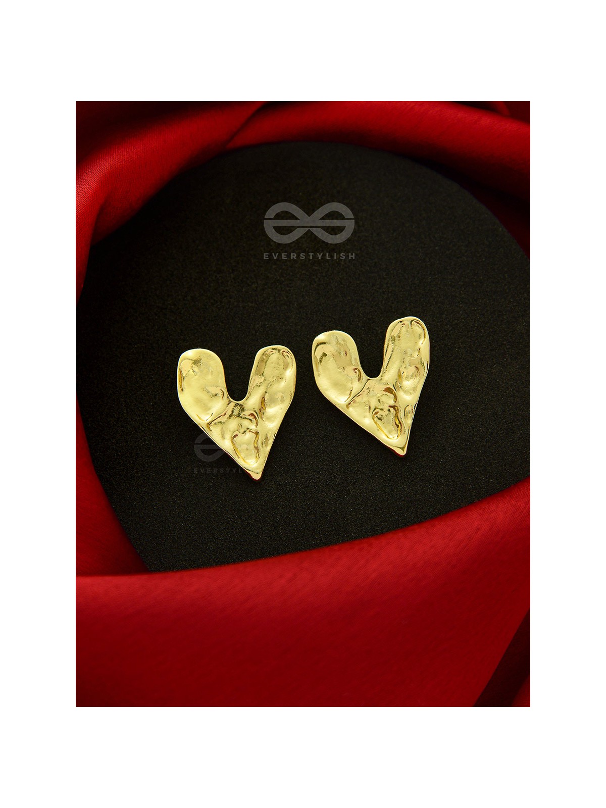 Happy Hearts- Heart-Shaped Golden Earrings