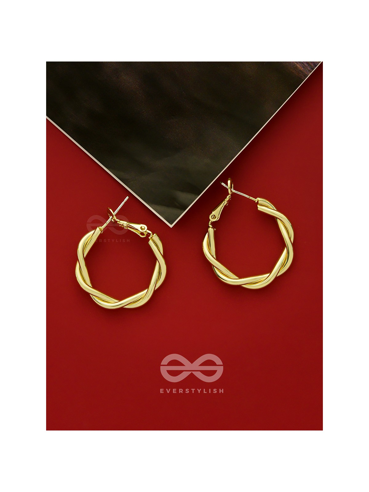 Twists and Turns- Golden Hoop Earrings
