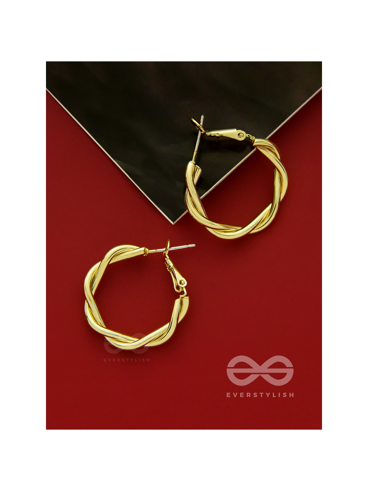Twists and Turns- Golden Hoop Earrings