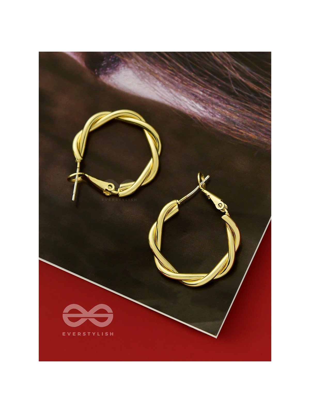 Twists and Turns- Golden Hoop Earrings