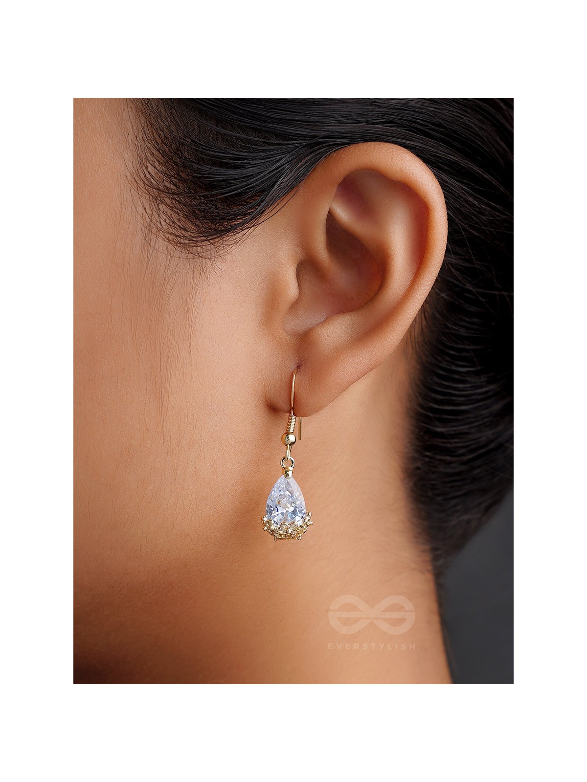 Glazed Dewdrops- Golden Crystal Earrings