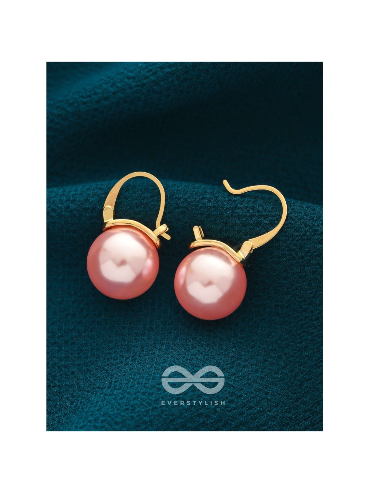Tears of Mermaid- Golden and Pink Pearl Earrings