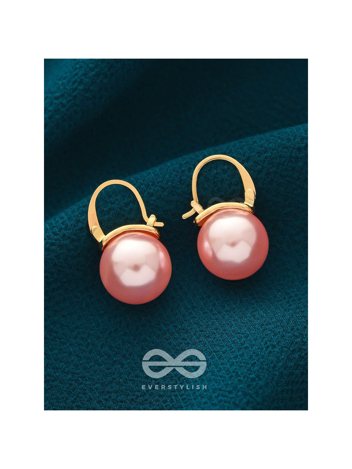 Tears of Mermaid- Golden and Pink Pearl Earrings