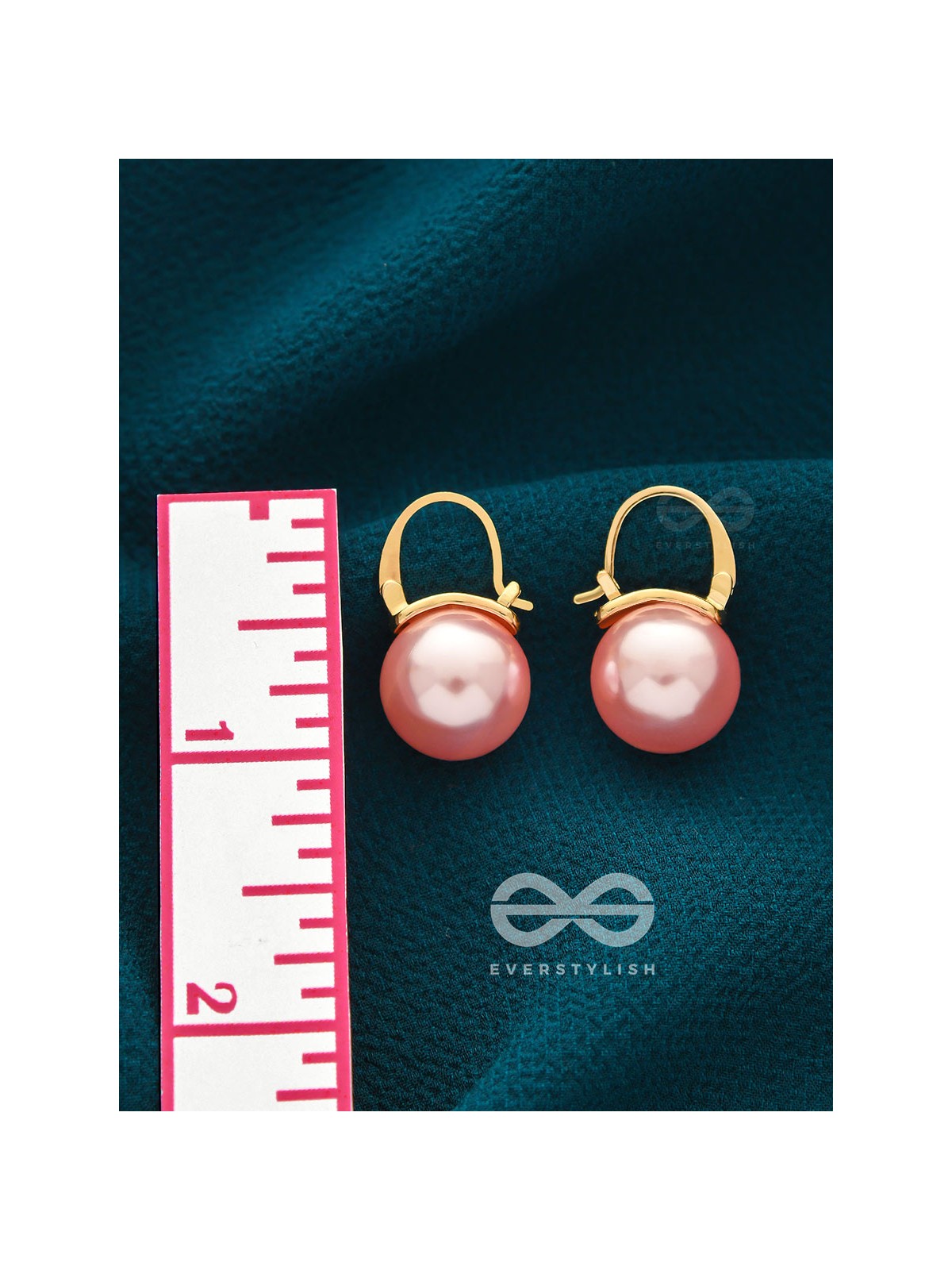 Tears of Mermaid- Golden and Pink Pearl Earrings
