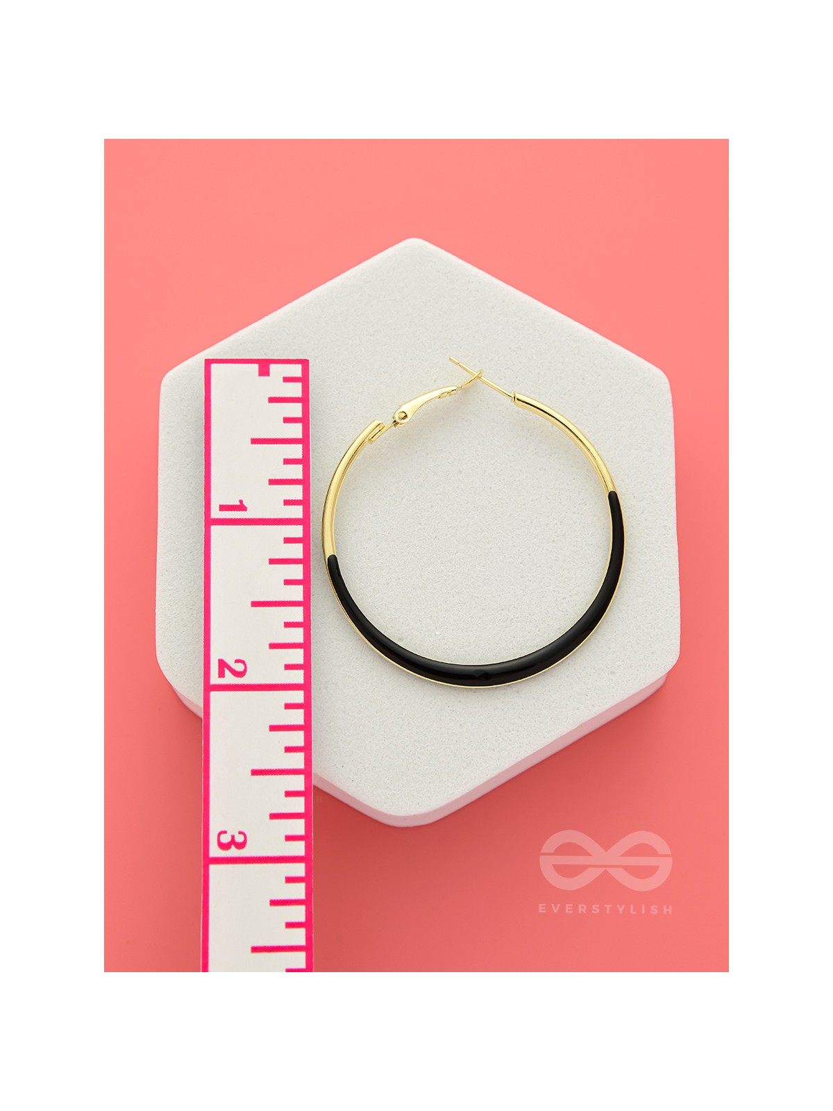 Smoky Loops- Black and Golden Hoop Earrings