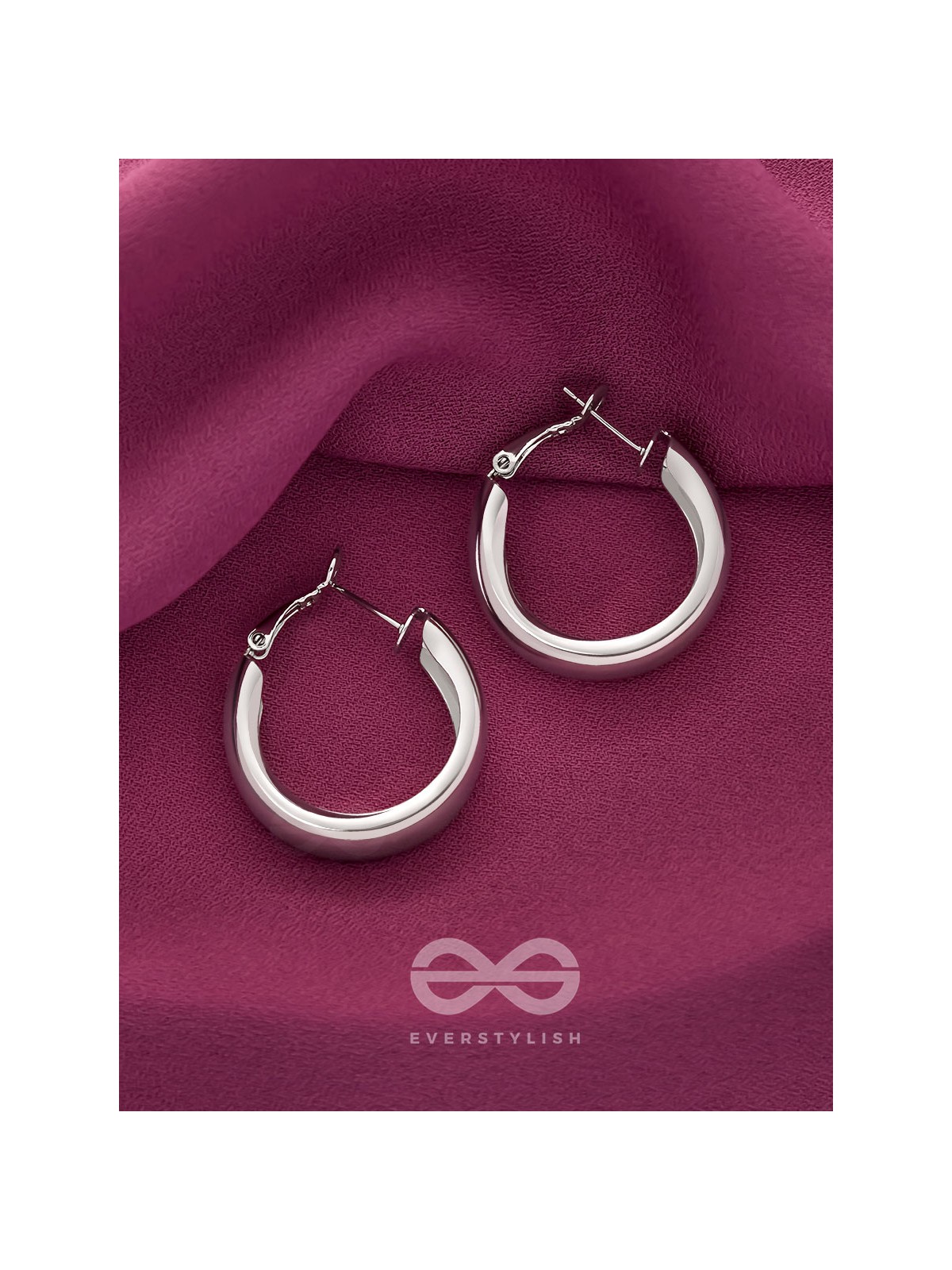Twinkling Orbits- Silver Hoop Earrings