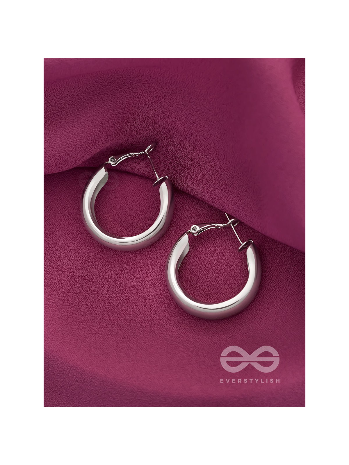 Twinkling Orbits- Silver Hoop Earrings