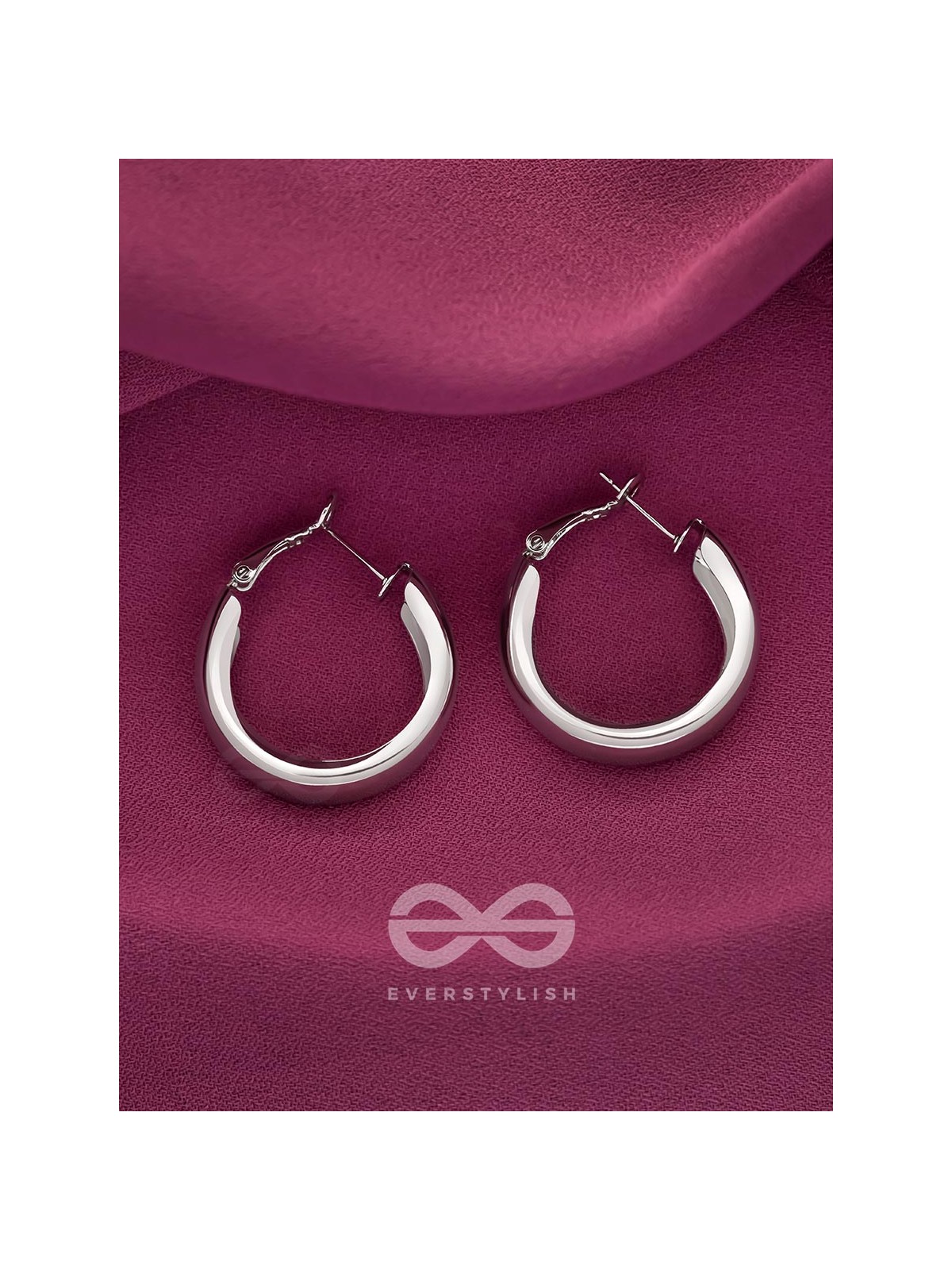 Twinkling Orbits- Silver Hoop Earrings