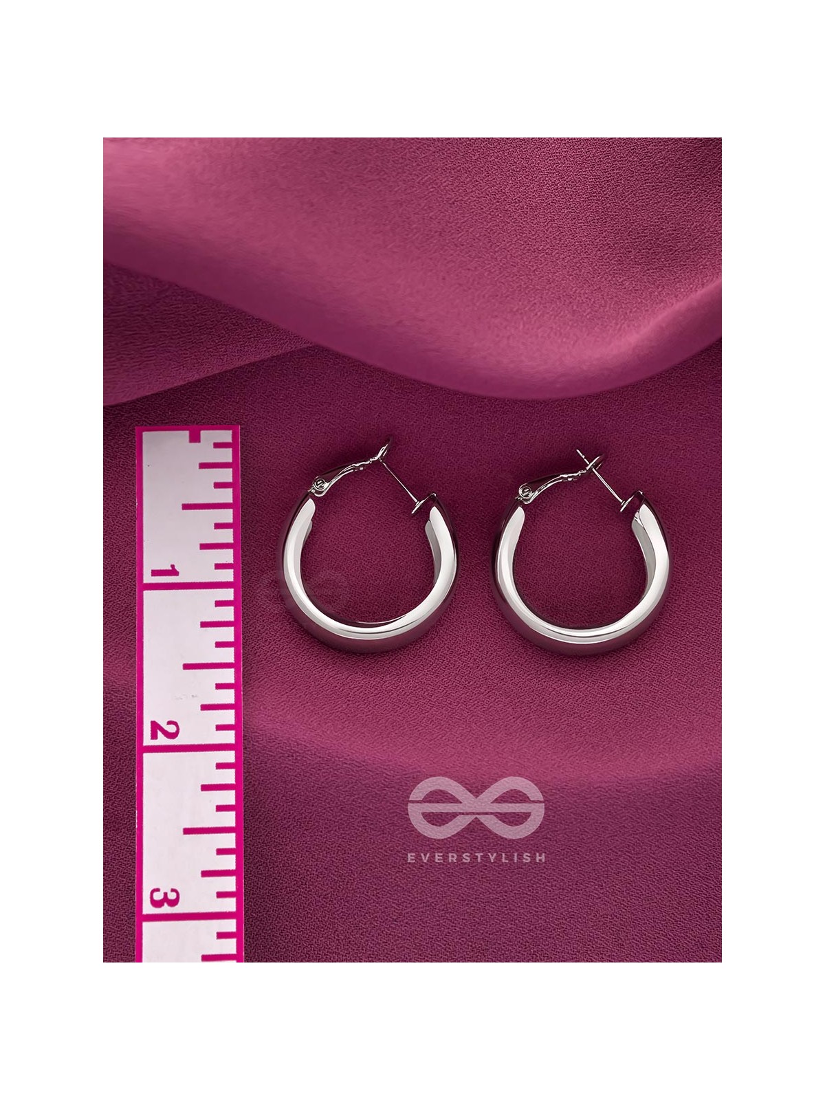 Twinkling Orbits- Silver Hoop Earrings