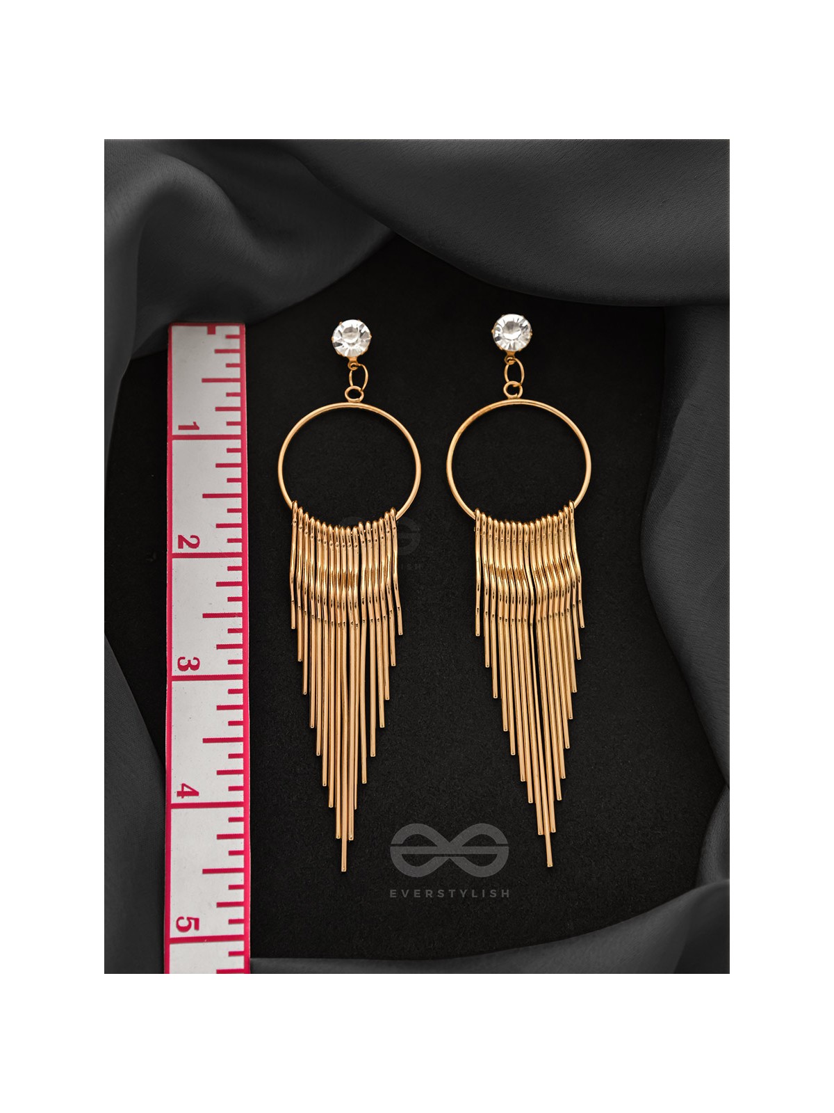 The Melting Sun- CZ Stones Studded Golden Earrings