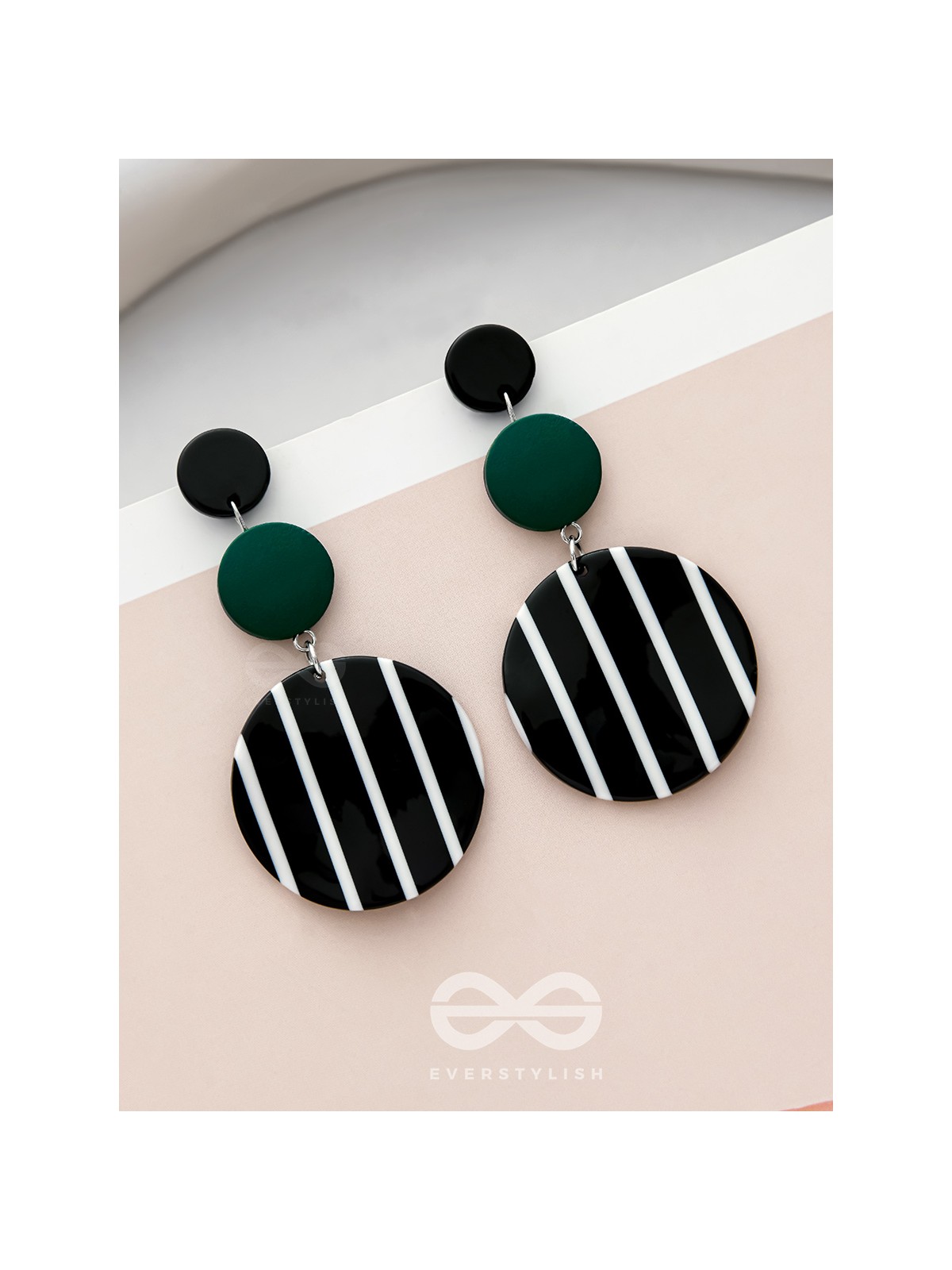 Night n Day- Statement Striped Earrings