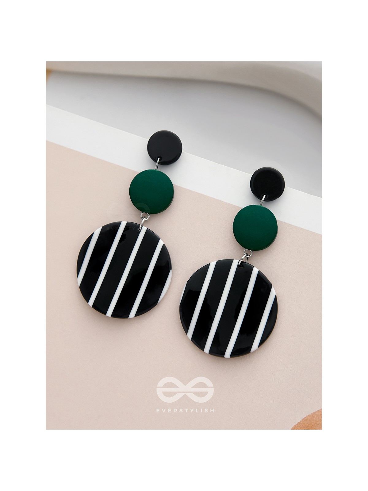 Night n Day- Statement Striped Earrings