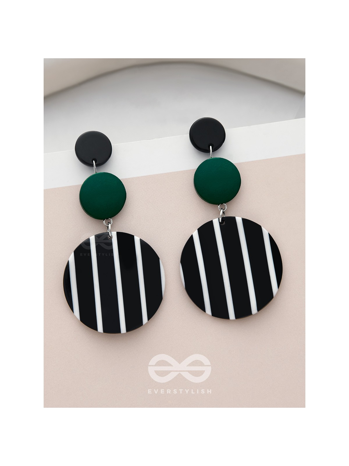 Night n Day- Statement Striped Earrings