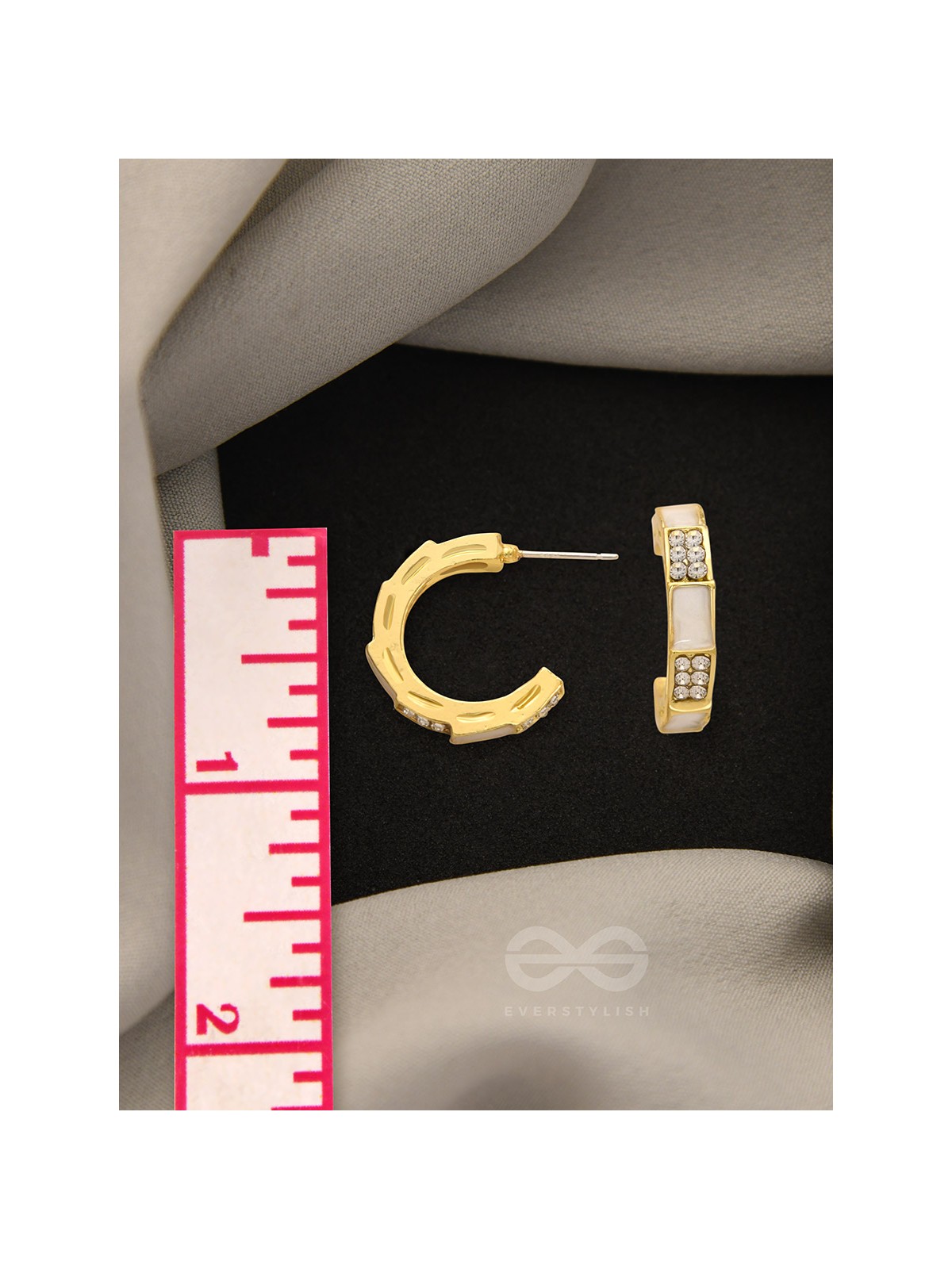 The Crooked Charm- Golden Rhinestones Earrings