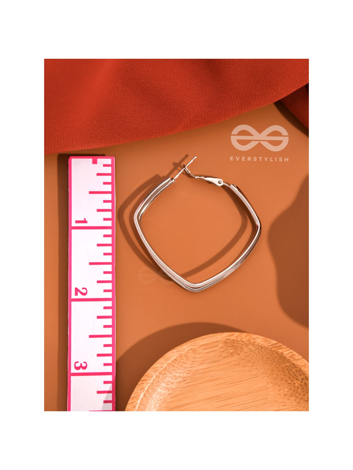 Fair n Square- Elegant Silver Hoops