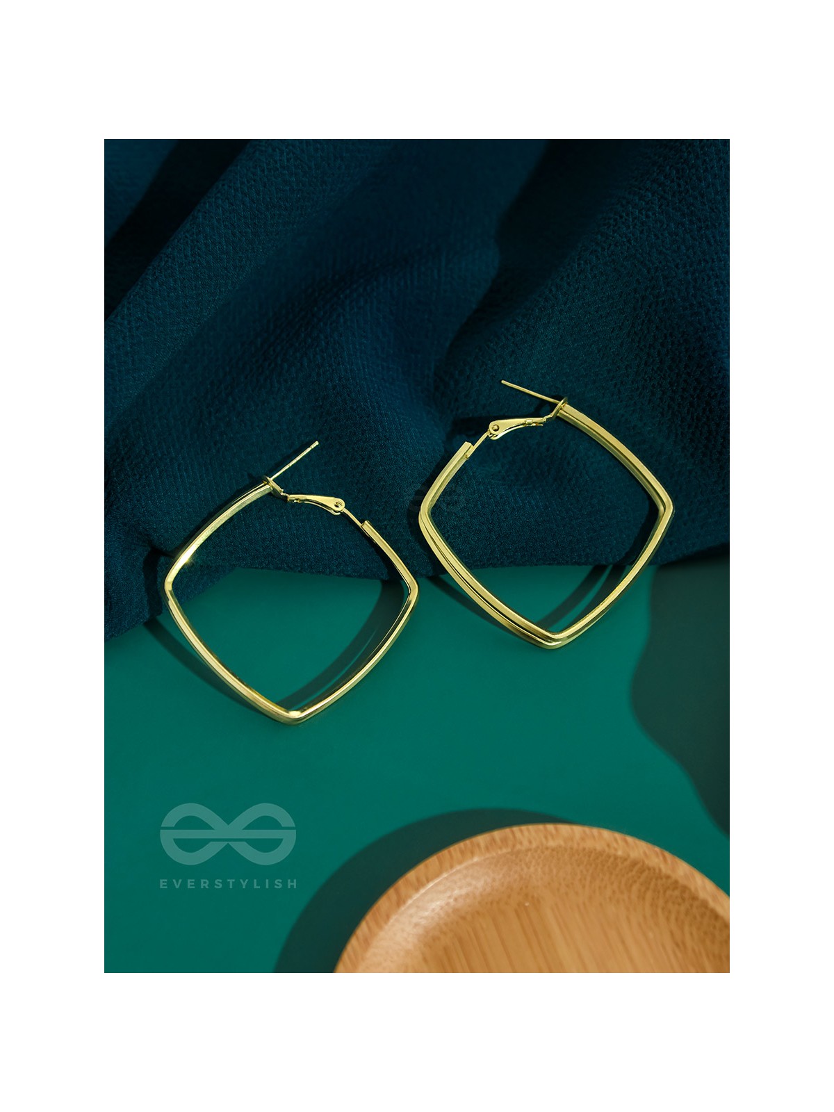 Fair n Square- Elegant Golden Hoops