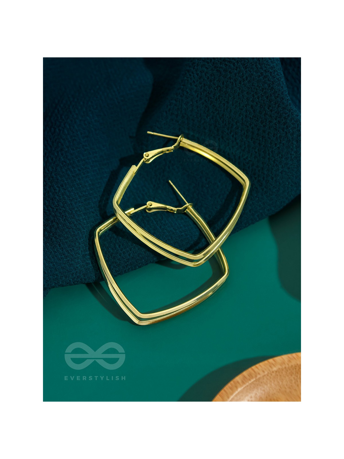 Fair n Square- Elegant Golden Hoops
