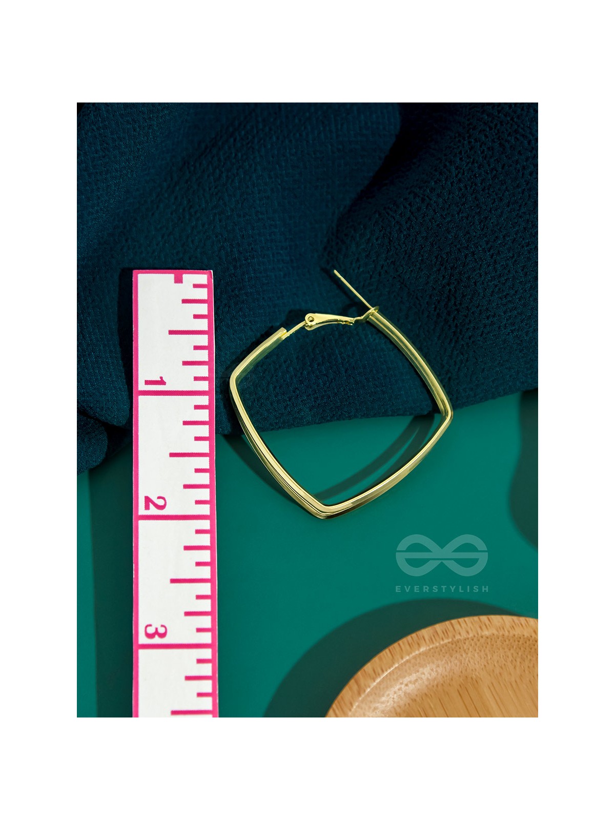 Fair n Square- Elegant Golden Hoops