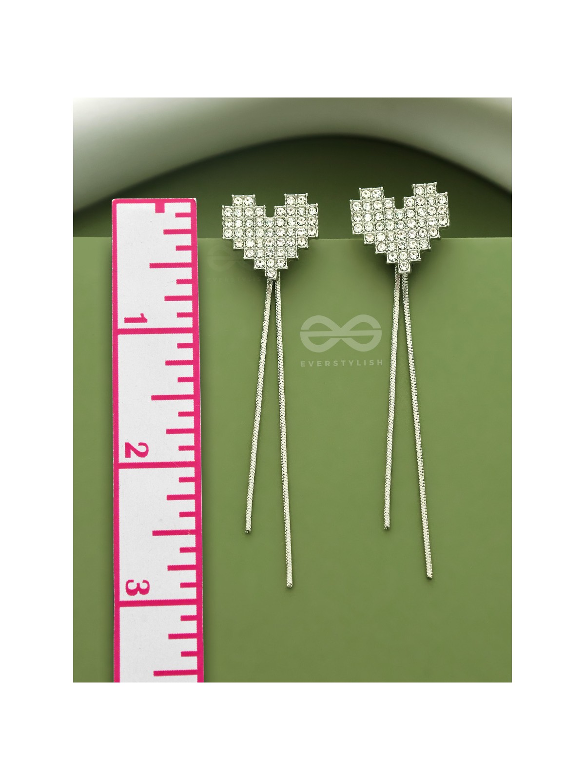 Melting Hearts- Silver Rhinestones Earrings