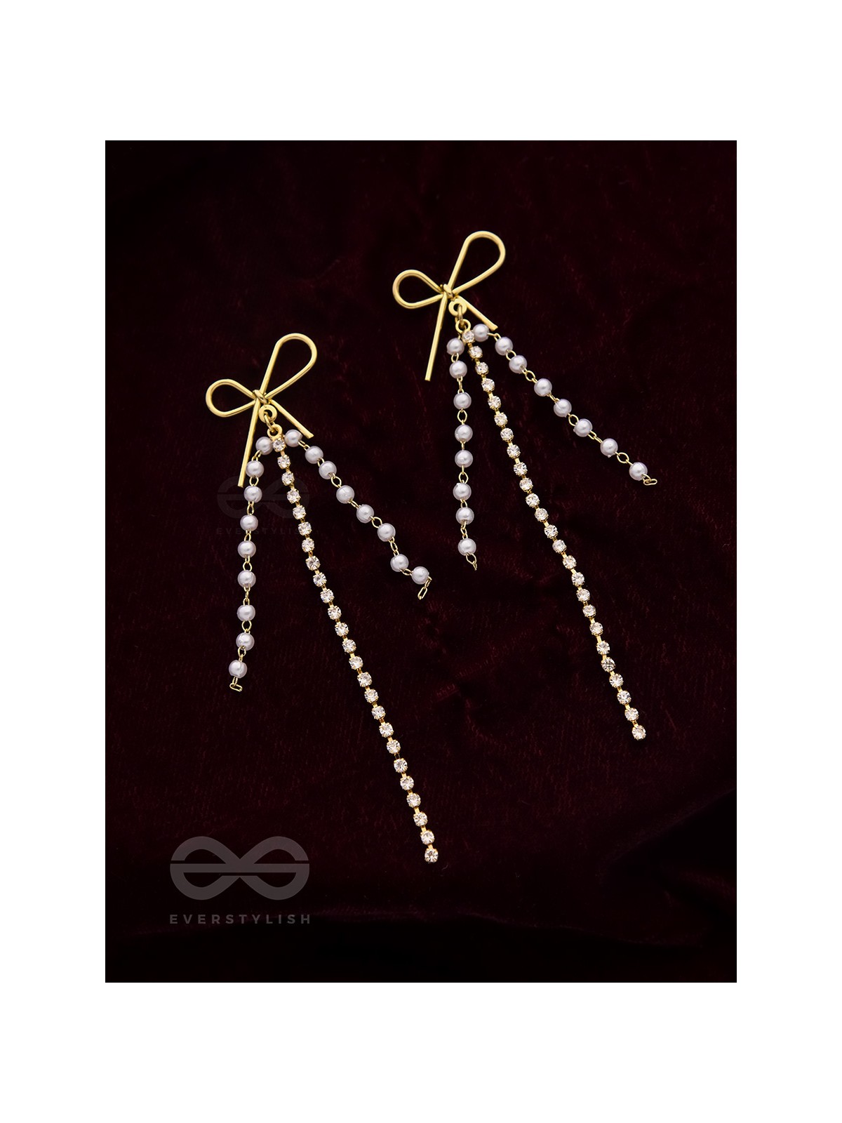 Bow n Arrow- Golden Beads Earrings