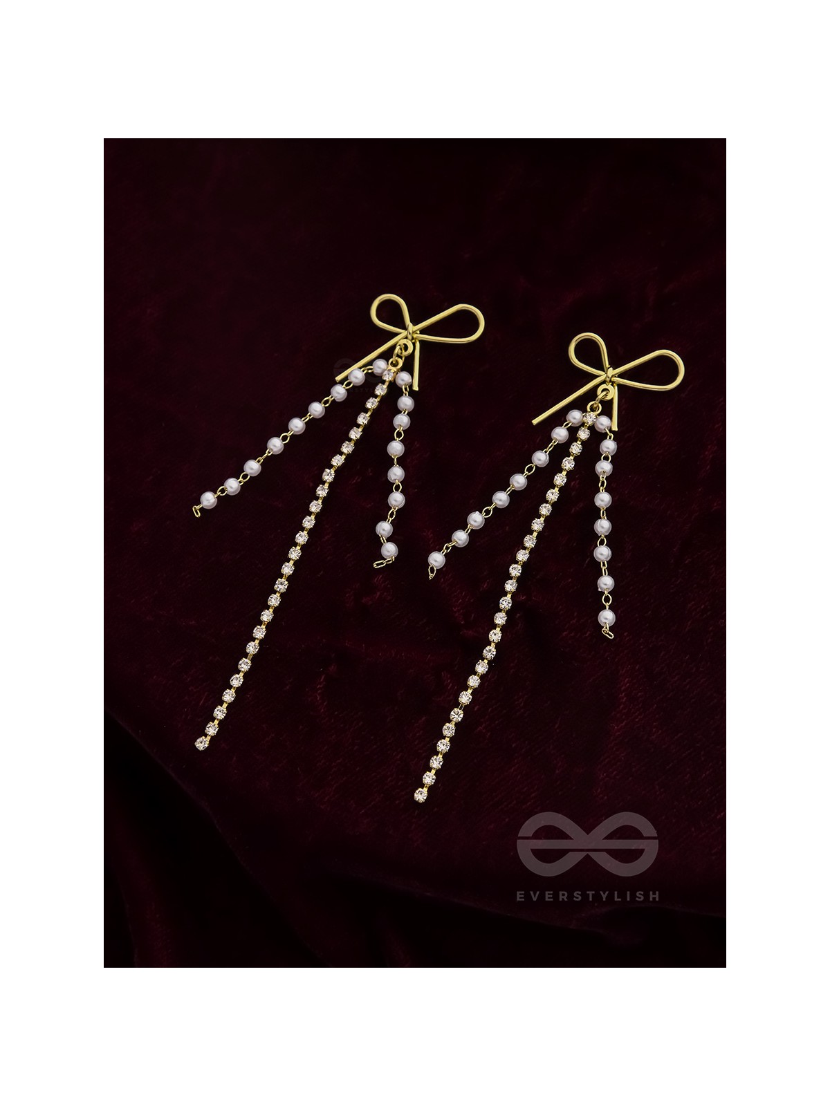 Bow n Arrow- Golden Beads Earrings