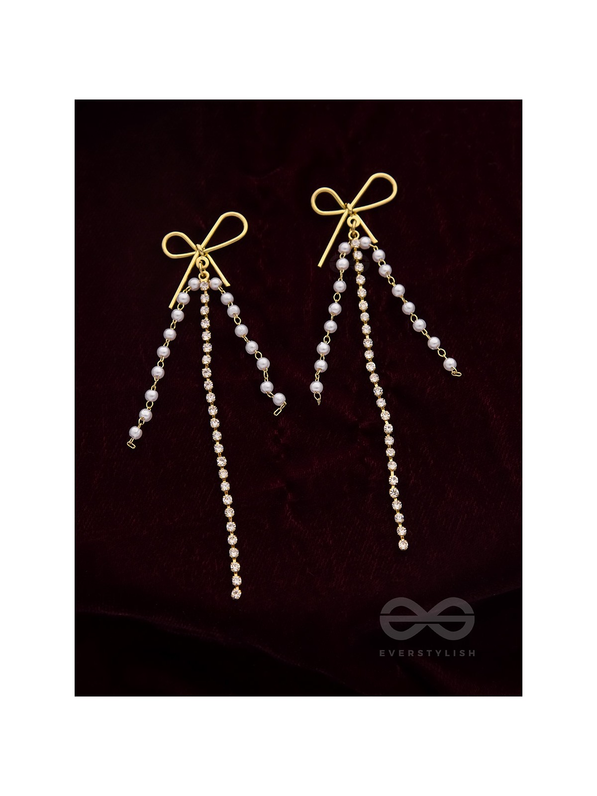 Bow n Arrow- Golden Beads Earrings